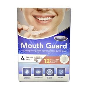 Dabida Mouth Guard For Safeguarding Teeth Against Grinding 4 Guards + Cleanser